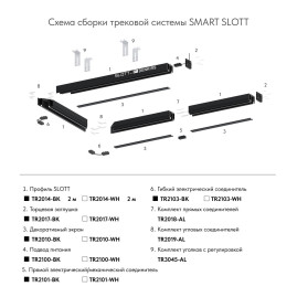 Прямой соединитель для шинопровода Denkirs Smart Base TR2101-WH