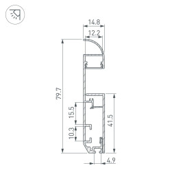 Профиль Arlight Plintus-H80-2000 Anod 046390