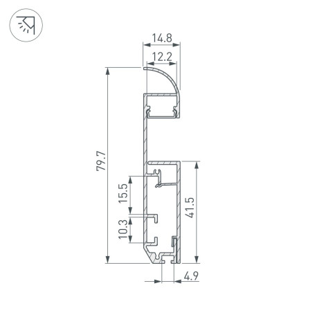 Профиль Arlight Plintus-H80-2000 Anod 046390
