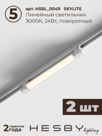 Встраиваемая однофазная трековая система Hesby Lighting Skylite №10 со светильниками HSBL_kompl_S010_VI2W3K