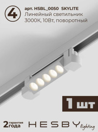 Встраиваемая однофазная трековая система Hesby Lighting Skylite №10 со светильниками HSBL_kompl_S010_VI2W3K