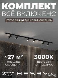 Накладная однофазная трековая система Hesby Lighting Skylite №3 со светильниками HSBL_kompl_S003_NI2B3K
