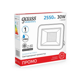 Прожектор светодиодный Gauss 30W 613100330