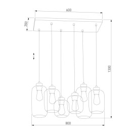 Подвесная люстра TK Lighting 1027 Marco Graphite
