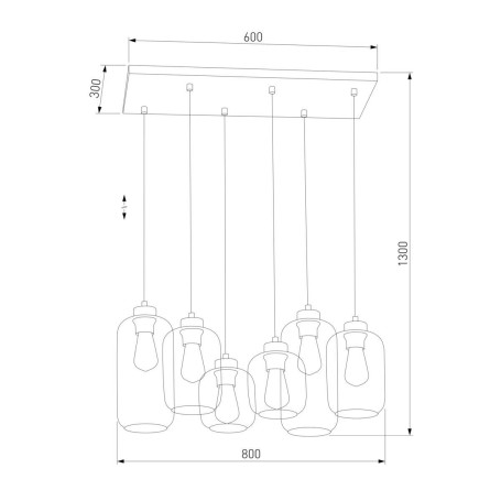 Подвесная люстра TK Lighting 1027 Marco Graphite