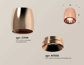 Комплект накладного светильника Ambrella light Techno Spot XS1144002 PPG золото розовое полированное (C1144, N7035)