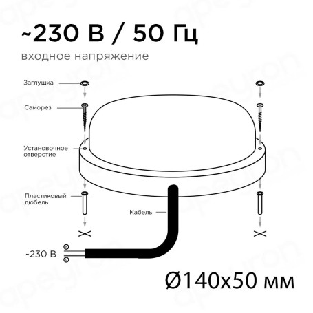 Накладной светодиодный светильник Apeyron 28-01