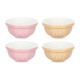 Набор чаш Cane, 9,5 см, 4 шт, коричневый, розовый