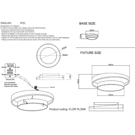 Потолочный светодиодный светильник Crystal Lux Flor PL39W Led 4000K WH
