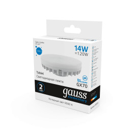 Лампа светодиодная Gauss GX70 14W 6500K матовая 83834