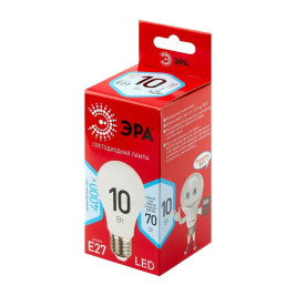 Лампа светодиодная ЭРА E27 10W 4000K матовая LED A60-10W-840-E27 R Б0049635