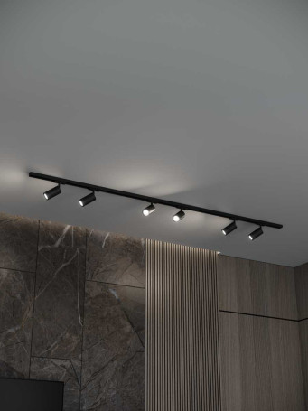 Накладная однофазная трековая система Hesby Lighting Skylite №3 со светильниками HSBL_kompl_S003_NI2B4K