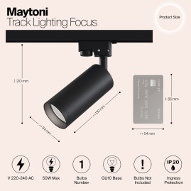 Трековый светильник Maytoni Track TR004-1-GU10-B