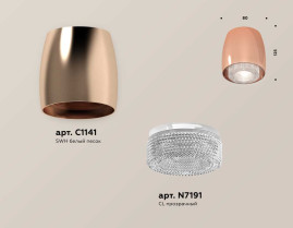Комплект накладного светильника Ambrella light Techno Spot XS1144010 PPG/CL золото розовое полированное/прозрачный (C1144, N7191)