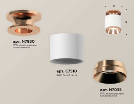 Комплект накладного светильника Ambrella light Techno Spot XS7510140 SWH/PPG белый песок/золото розовое полированное (N7930, C7510, N7035)