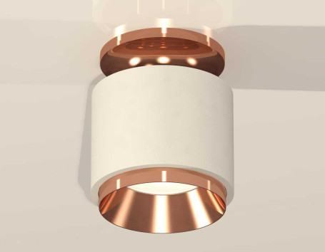 Комплект накладного светильника Ambrella light Techno Spot XS7510140 SWH/PPG белый песок/золото розовое полированное (N7930, C7510, N7035)