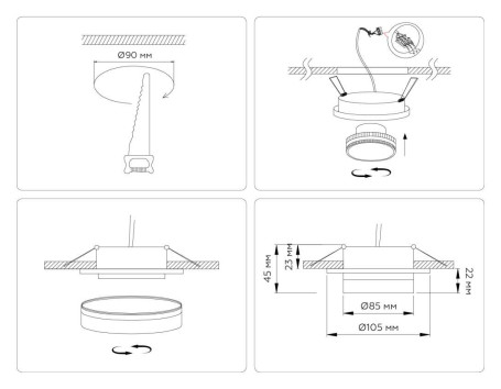 Светильник встраиваемый Ambrella Light TN6707