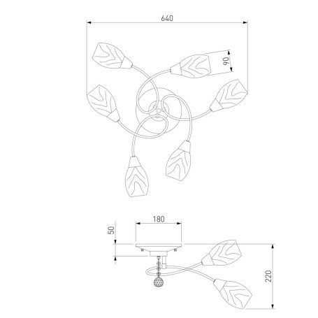 Подвесная люстра Eurosvet 2275/6 античная бронза