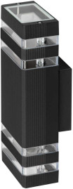 Светильник уличный настенный ЭРА «Астрея» GBW-101-BL-0310 230В 2хЕ27 IP54 вверх/вниз черный Б0069591