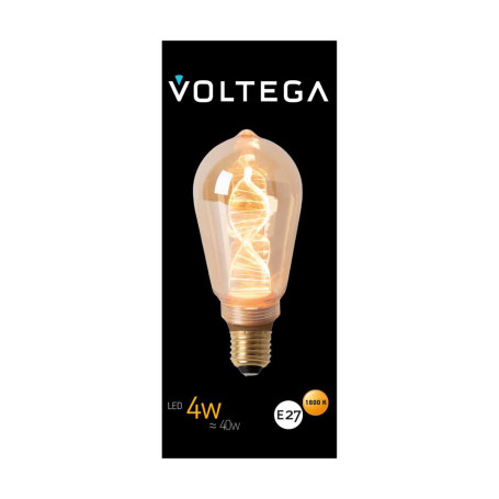 Лампа светодиодная филаментная Voltega 271 E27 4W 1800K янтарная 8593