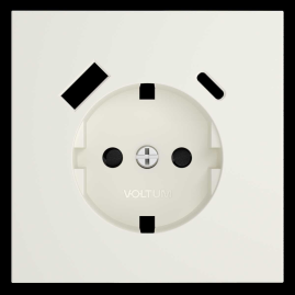 Накладка для розетки с заземлением и защитными шторками, с USB A+C, S70 (хлопок) Voltum VLS001013