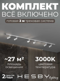Накладная однофазная трековая система Hesby Lighting Skylite №3 со светильниками HSBL_kompl_S003_NI2W3K