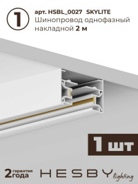 Накладная однофазная трековая система Hesby Lighting Skylite №3 со светильниками HSBL_kompl_S003_NI2W3K