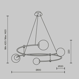 Подвесная люстра Maytoni Balance MOD317PL-04G