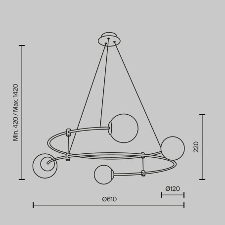 Подвесная люстра Maytoni Balance MOD317PL-04G