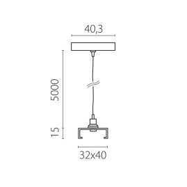 Подвес скрытый тип D треку 5040xx-(F)/(R) 5 м Lightstar Quattro 504197-FR2