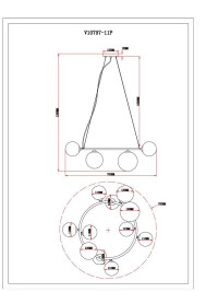 Подвесная люстра Moderli Renny V10797-11P