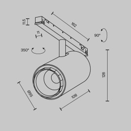 Трековый светильник Maytoni Technical EXILITY X Focus Zoom TR244-12W4K-B