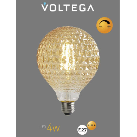 Лампа светодиодная филаментная Voltega 271 E27 4W 2200K желтая 8576
