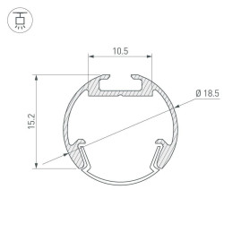 Профиль Arlight ROUND-D18-2000 ANOD 025482
