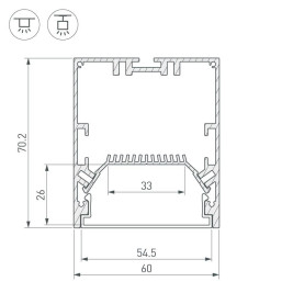 Профиль Arlight SL-Line-6070-2000 Anod 028993