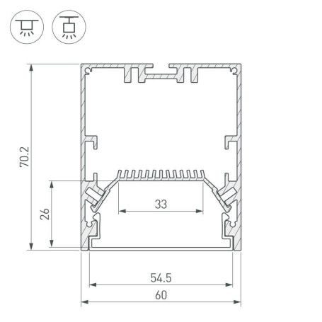 Профиль Arlight SL-Line-6070-2000 Anod 028993