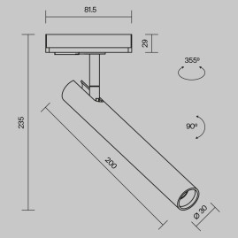 Трековый светодиодный светильник Maytoni Technical Focus T TR141-1-6W3K-M-B