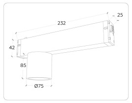 Трековый светодиодный светильник Ambrella Light Track System Magnetic 220V GL1241