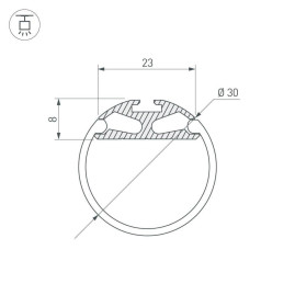 Профиль Arlight ROUND-D30-2000 ANOD 023860