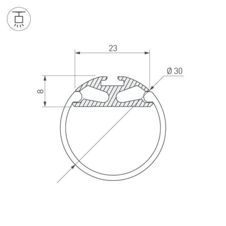 Профиль Arlight ROUND-D30-2000 ANOD 023860