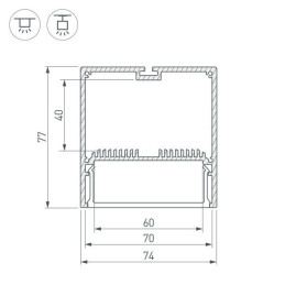 Профиль Arlight SL-Line-7477-2000 Black 029939