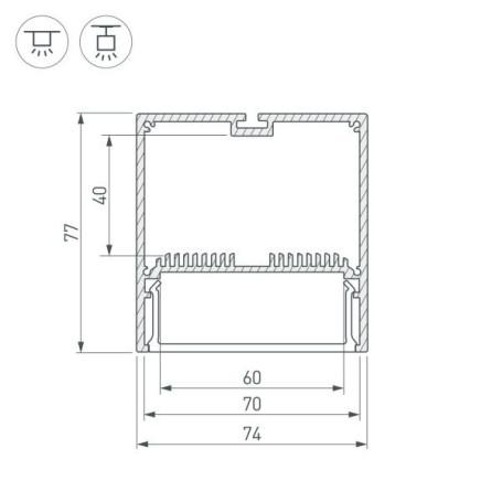 Профиль Arlight SL-Line-7477-2000 Black 029939