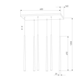 Подвесная люстра TK Lighting 6420 Piano Gold