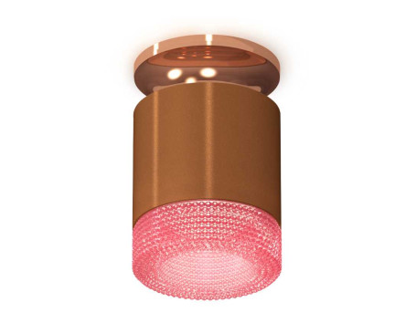 Комплект накладного светильника Ambrella light Techno Spot XS7404142 SCF/PPG/PI кофе песок/золото розовое полированное/розовый (N7930, C7404, N7193)