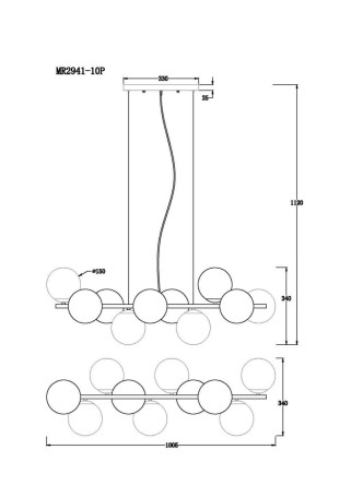 Подвесная люстра MyFar Aerton MR2941-10P