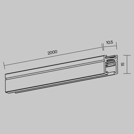 Шинопровод накладной 2м Maytoni Technical LEVITY Busbar trunkings Levity TRX184-112B-1