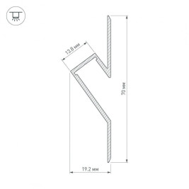 Профиль Arlight ARH-DECORE-S12-CAVE-F-2000 ANOD 023902