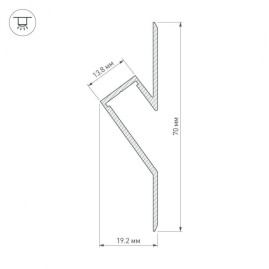 Профиль Arlight ARH-DECORE-S12-CAVE-F-2000 ANOD 023902