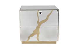 Тумбочка зеркальная с золотым декором