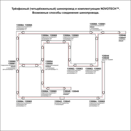 Трехфазный (четырехжильный) шинопровод Novotech Port 135039
